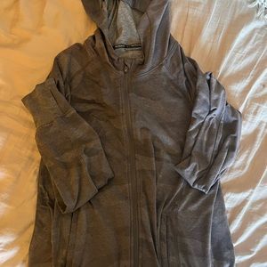 Grey camo athletic zip up